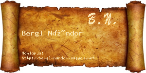 Bergl Nándor névjegykártya