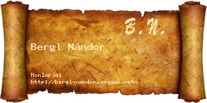 Bergl Nándor névjegykártya